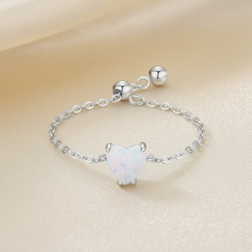 Fire Opal Chain Ring