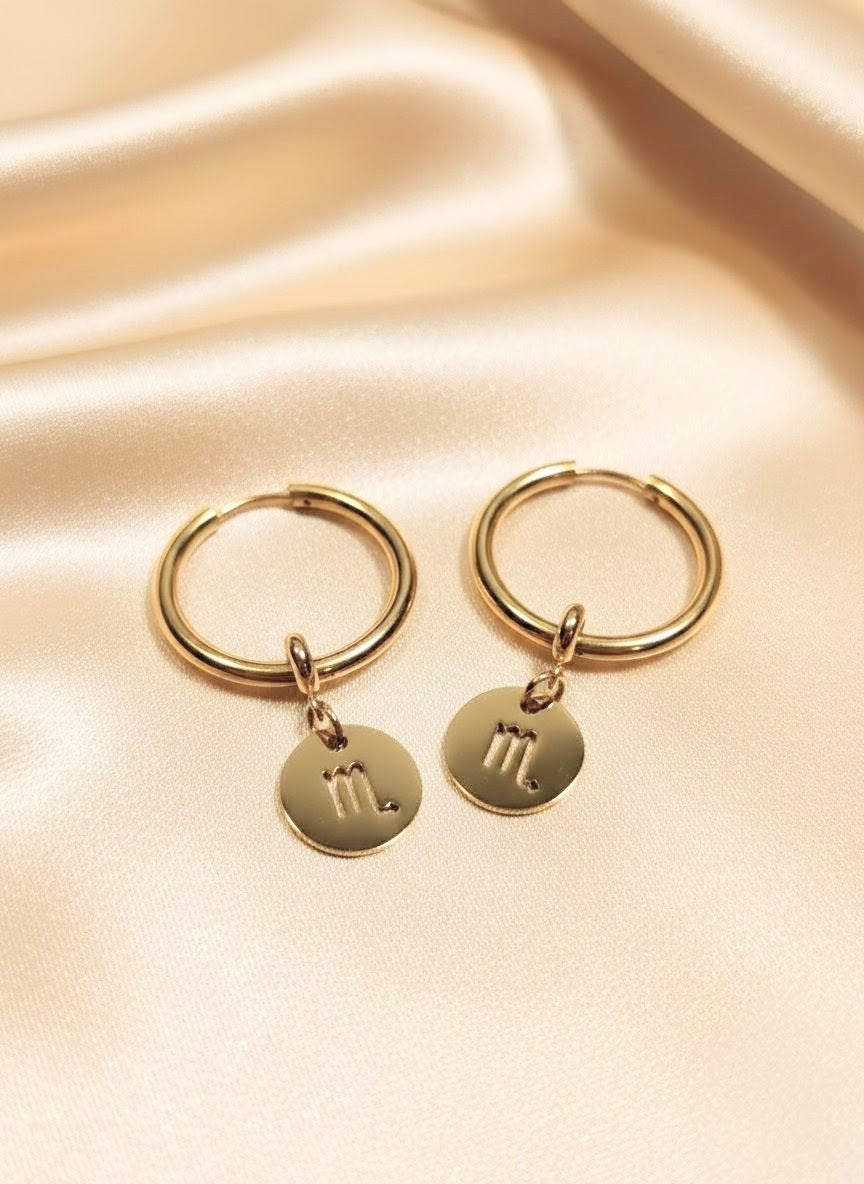 Zodiac Hoop Earrings