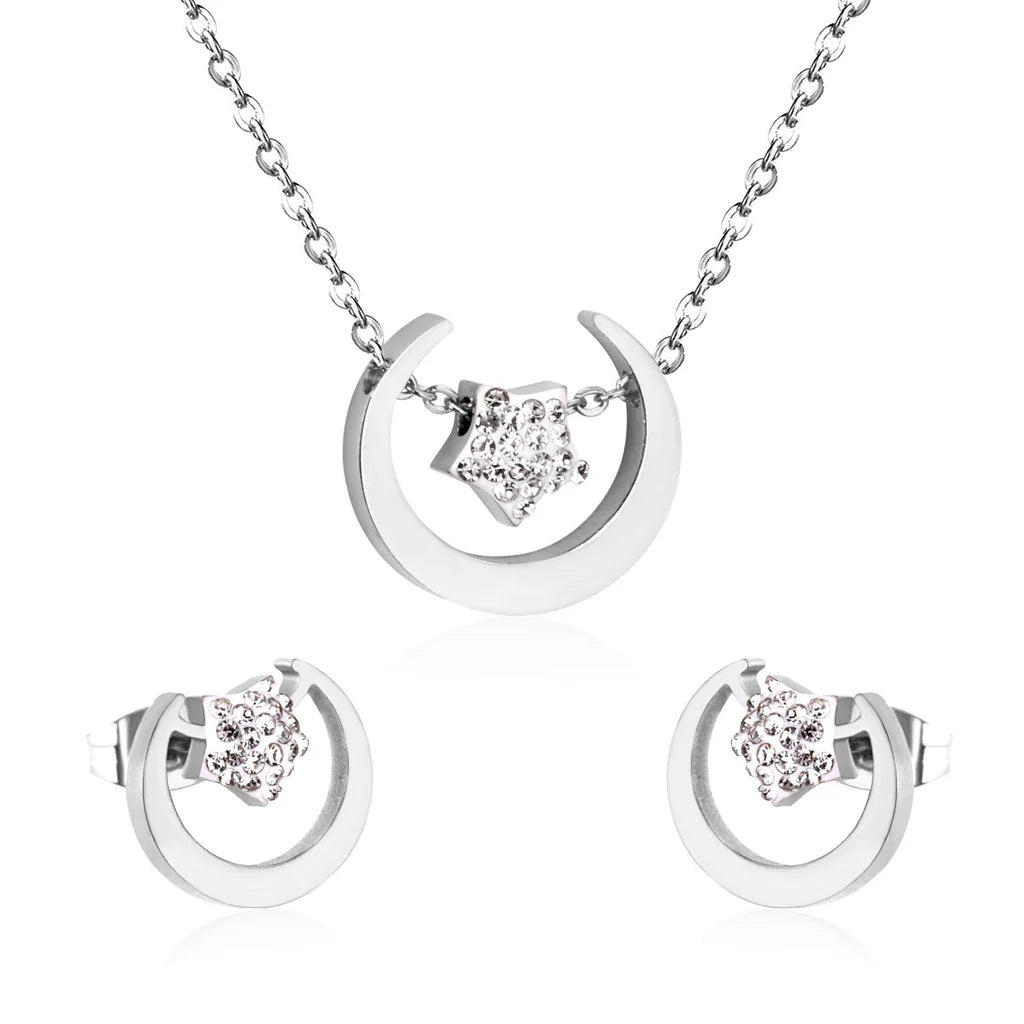 CZ Moon & Star Jewellery Set