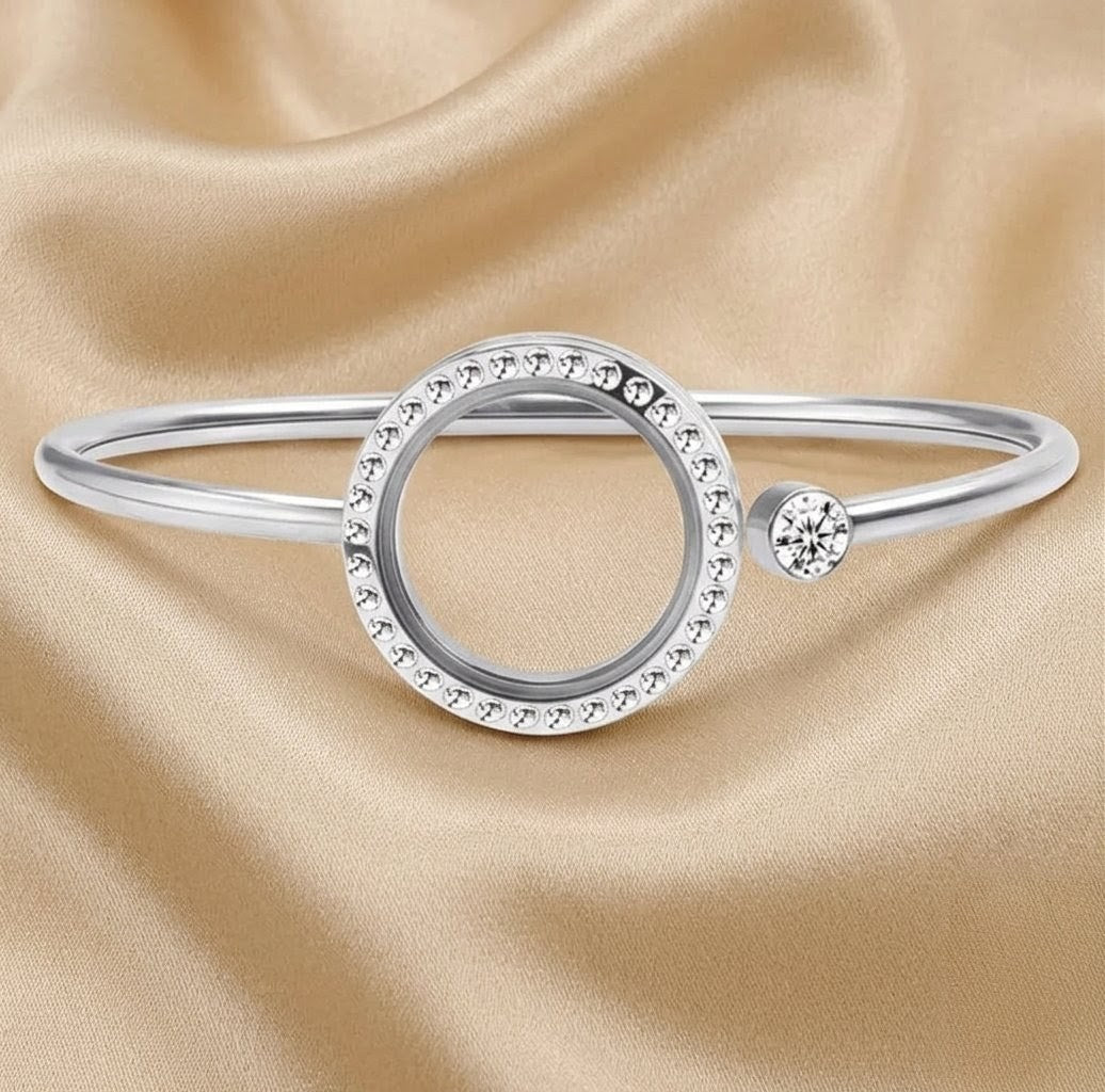 316L Stainless Steel Floating Locket Bangle: Wear your heart on your wrist ❤️