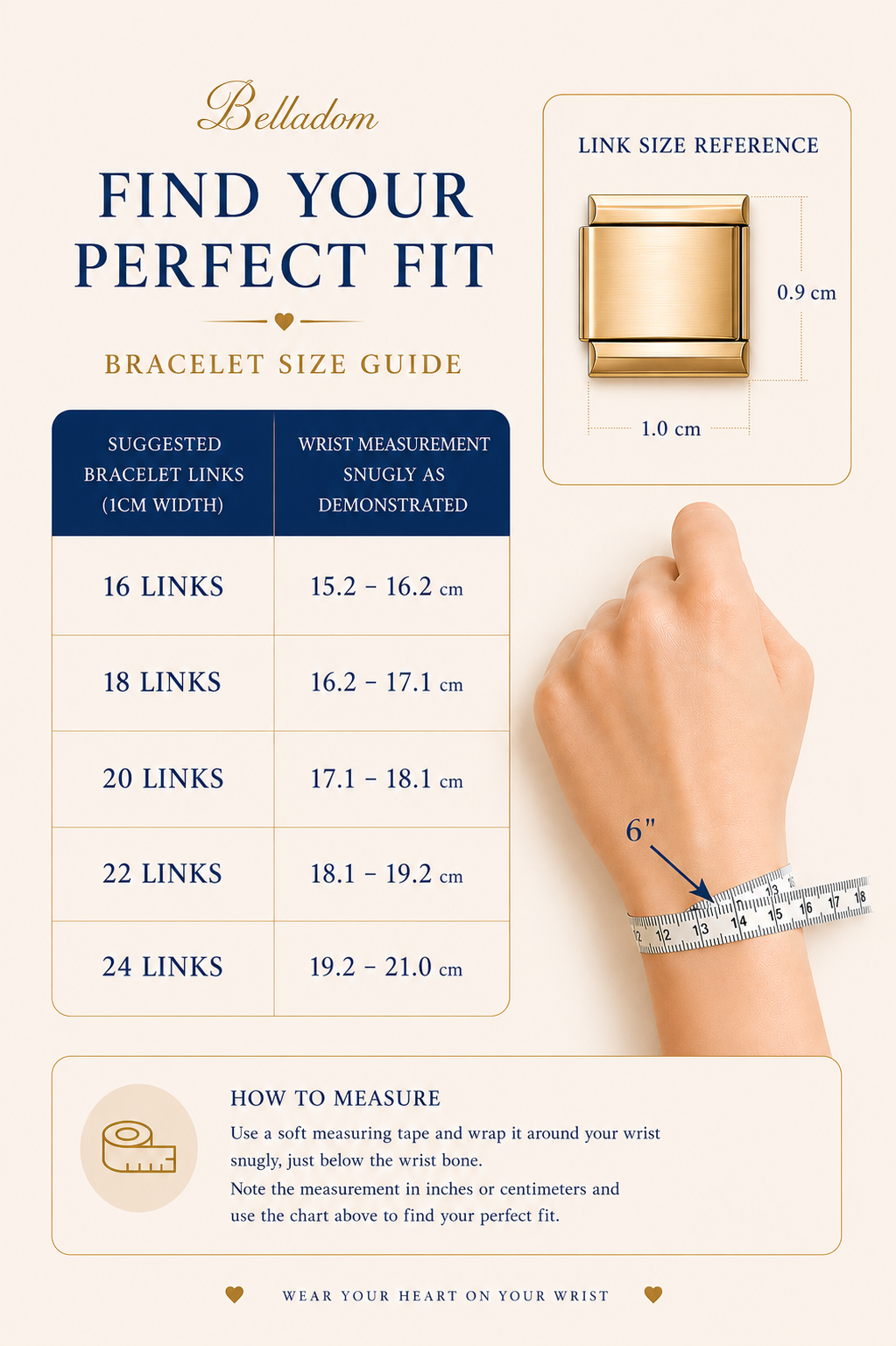 316L Stainless Steel Link Bracelet: Wear your heart on your wrist ❤️