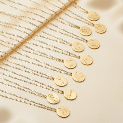 Zodiac Constellation Coin Necklace