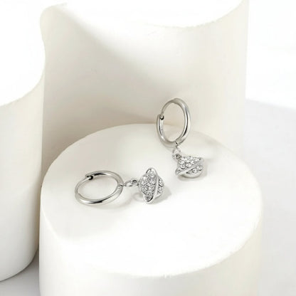 CZ Planet Pendant Necklace & Earrings Set