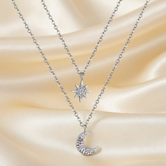 Double Necklace Moon & Star