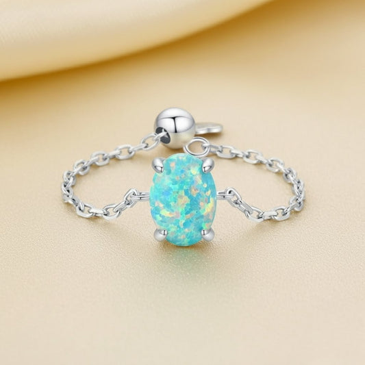 Fire Opal Chain Ring