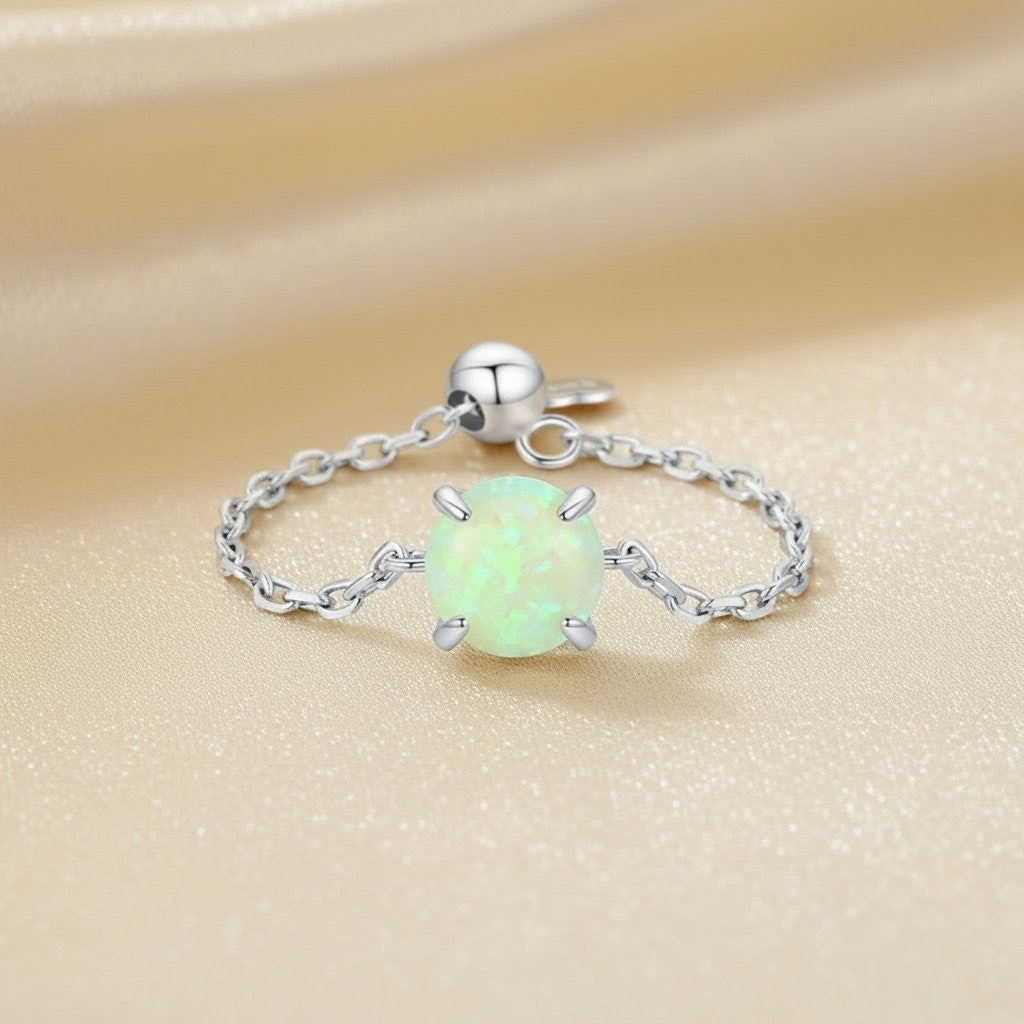 Fire Opal Chain Ring