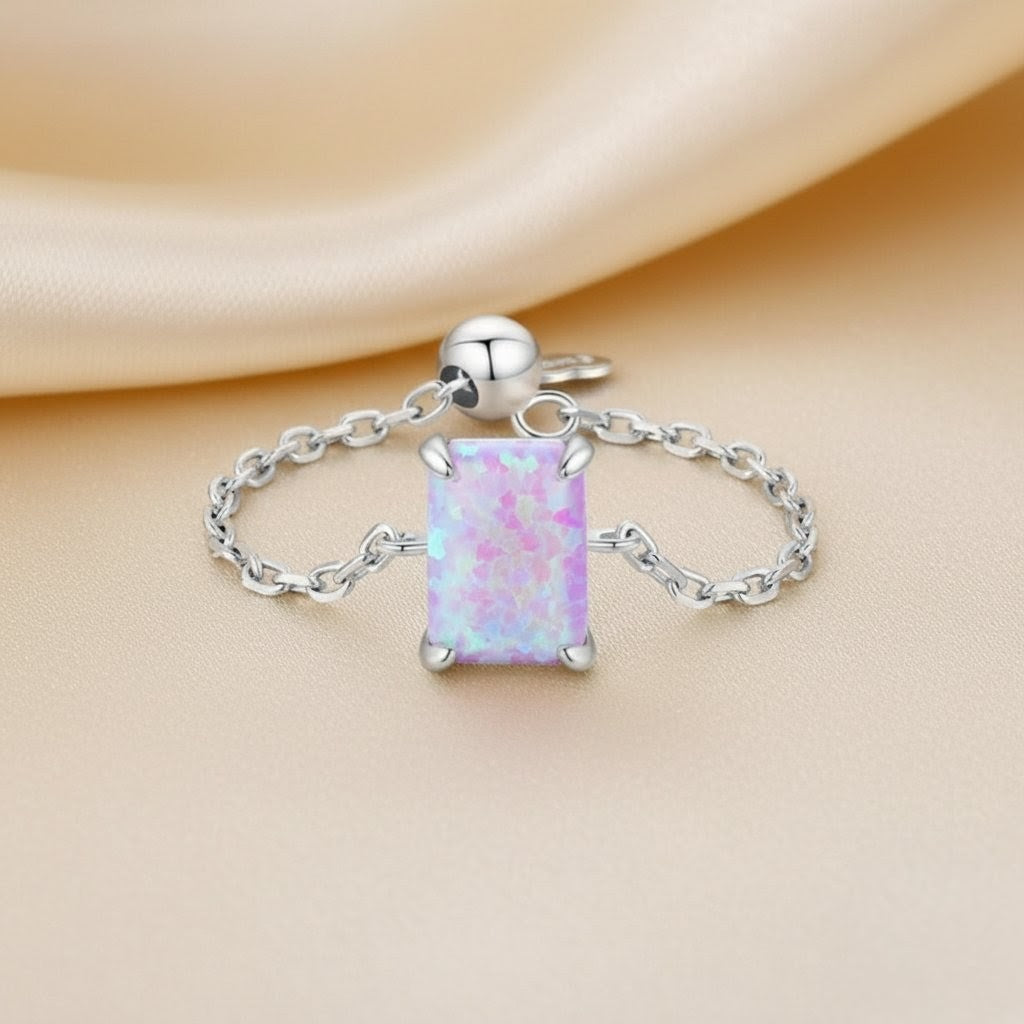 Fire Opal Chain Ring