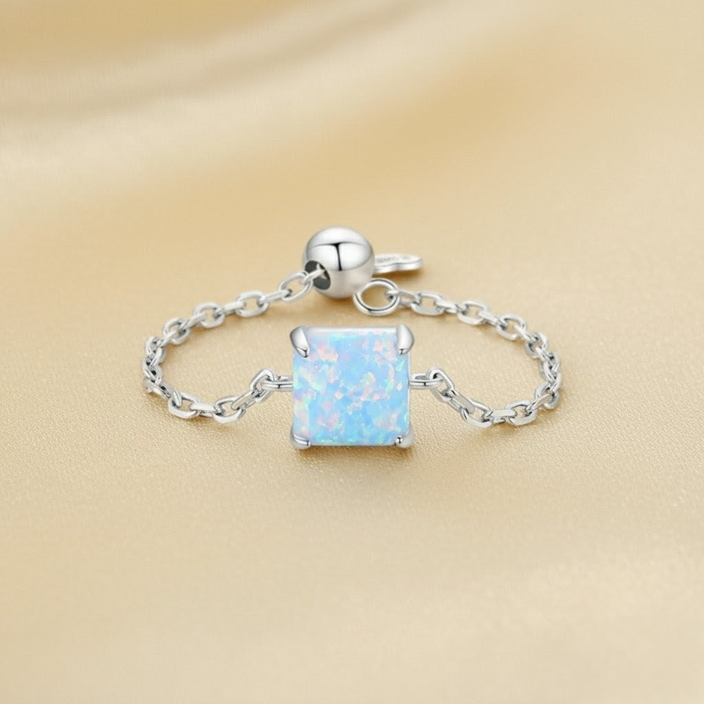 Fire Opal Chain Ring