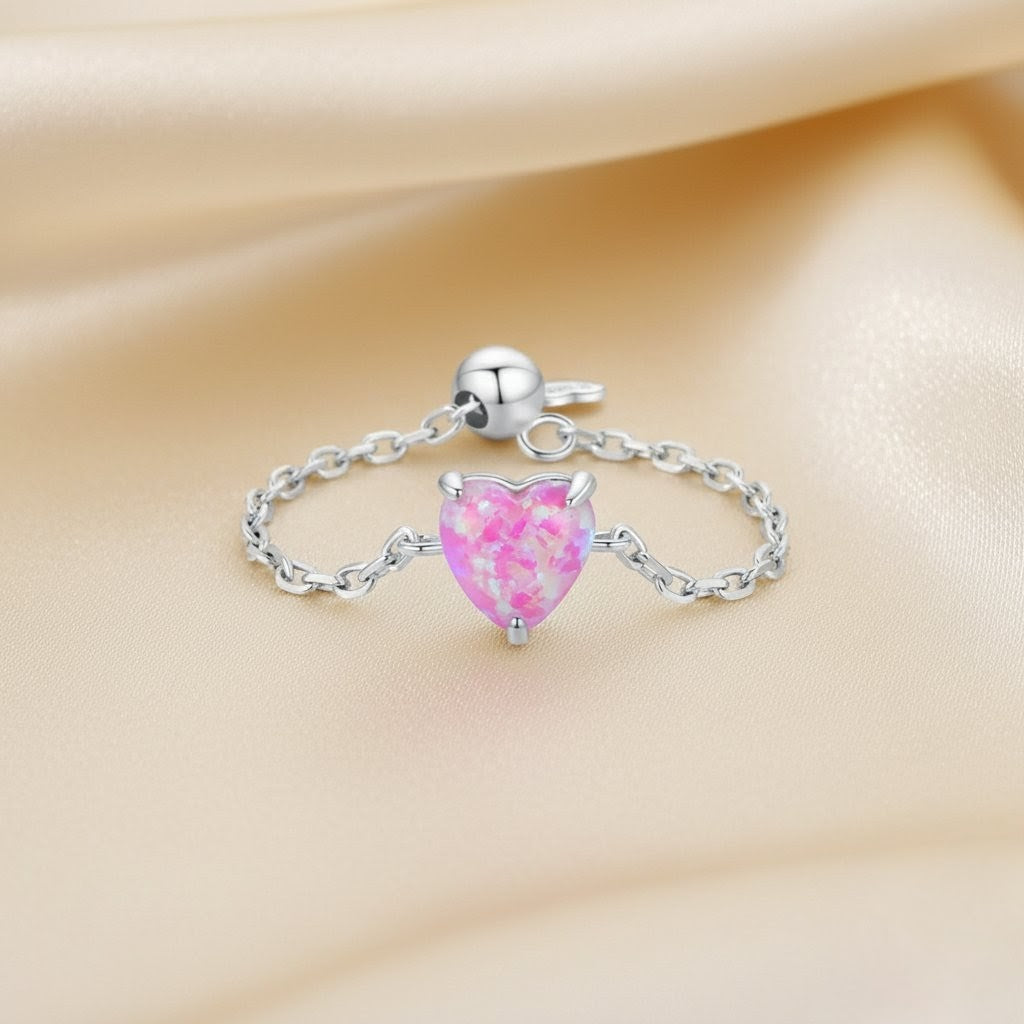 Fire Opal Chain Ring