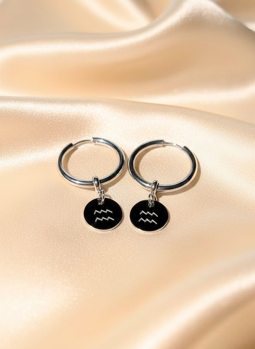 Zodiac Hoop Earrings
