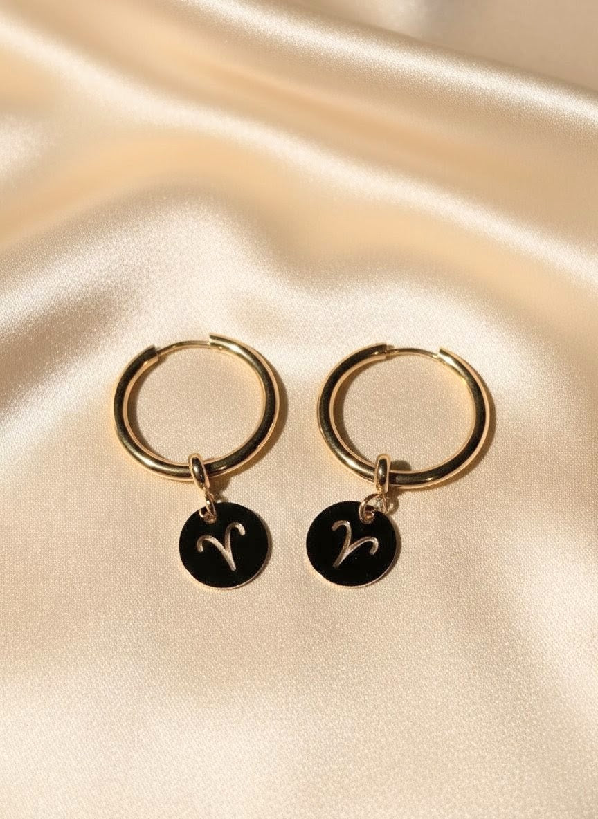 Zodiac Hoop Earrings