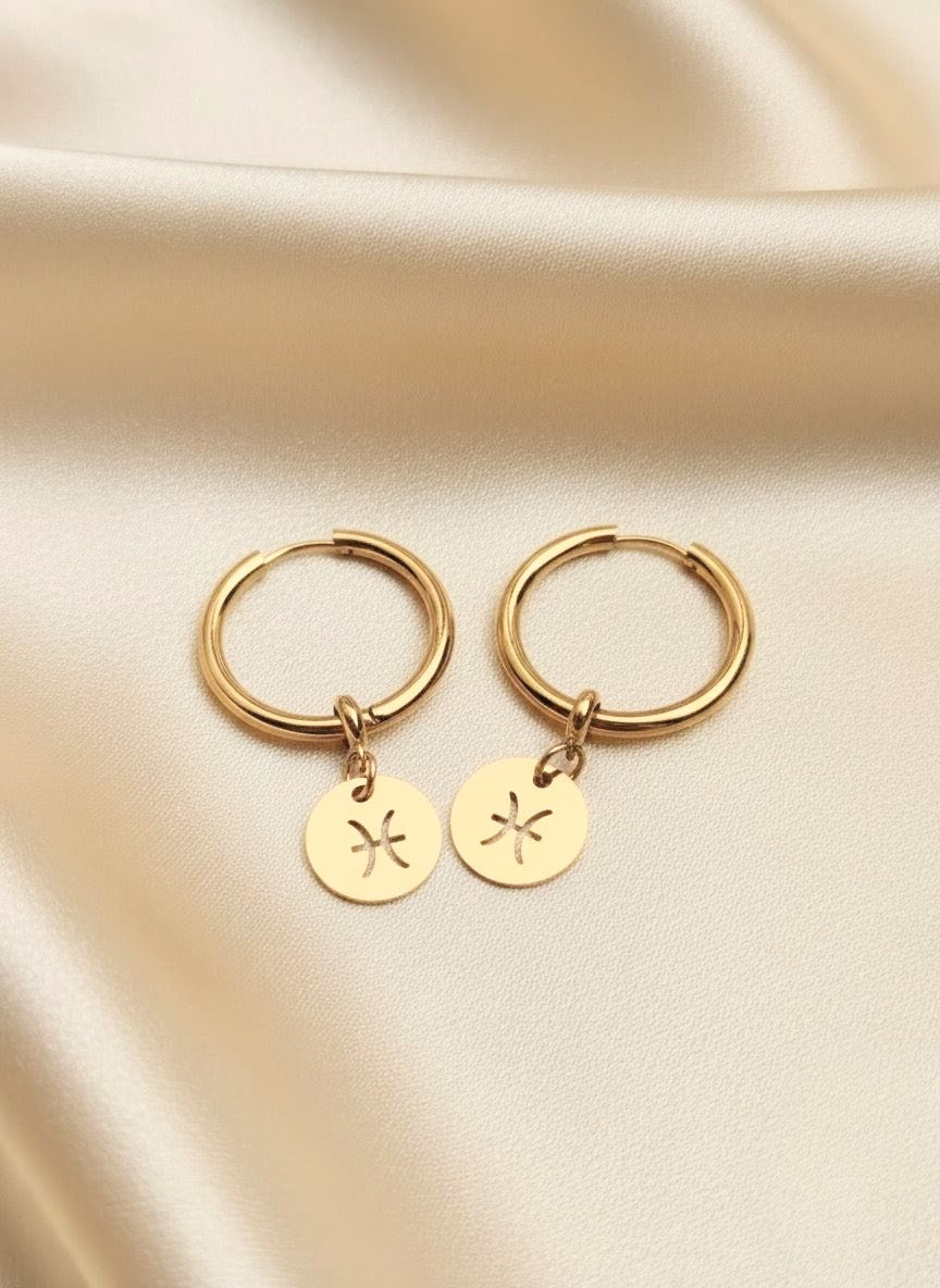 Zodiac Hoop Earrings