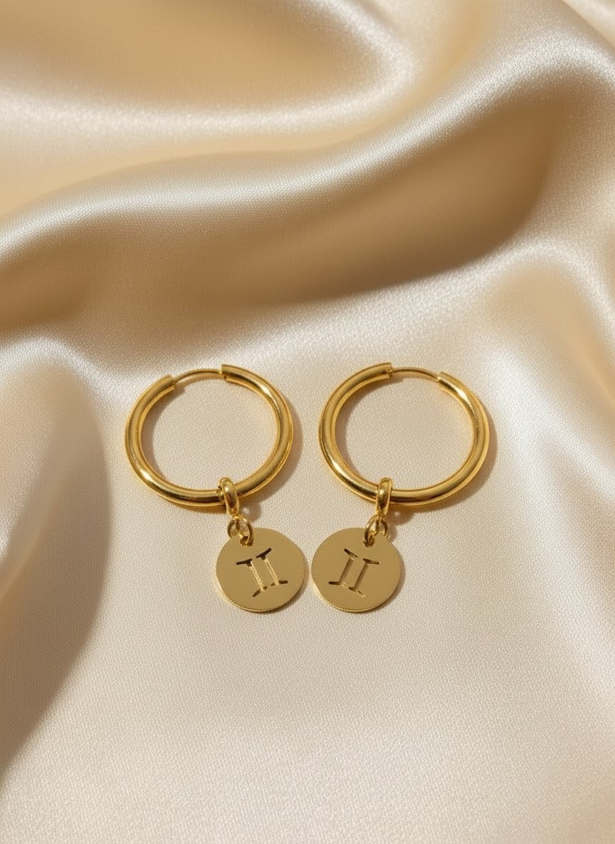 Zodiac Hoop Earrings