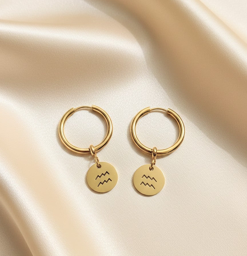Zodiac Hoop Earrings