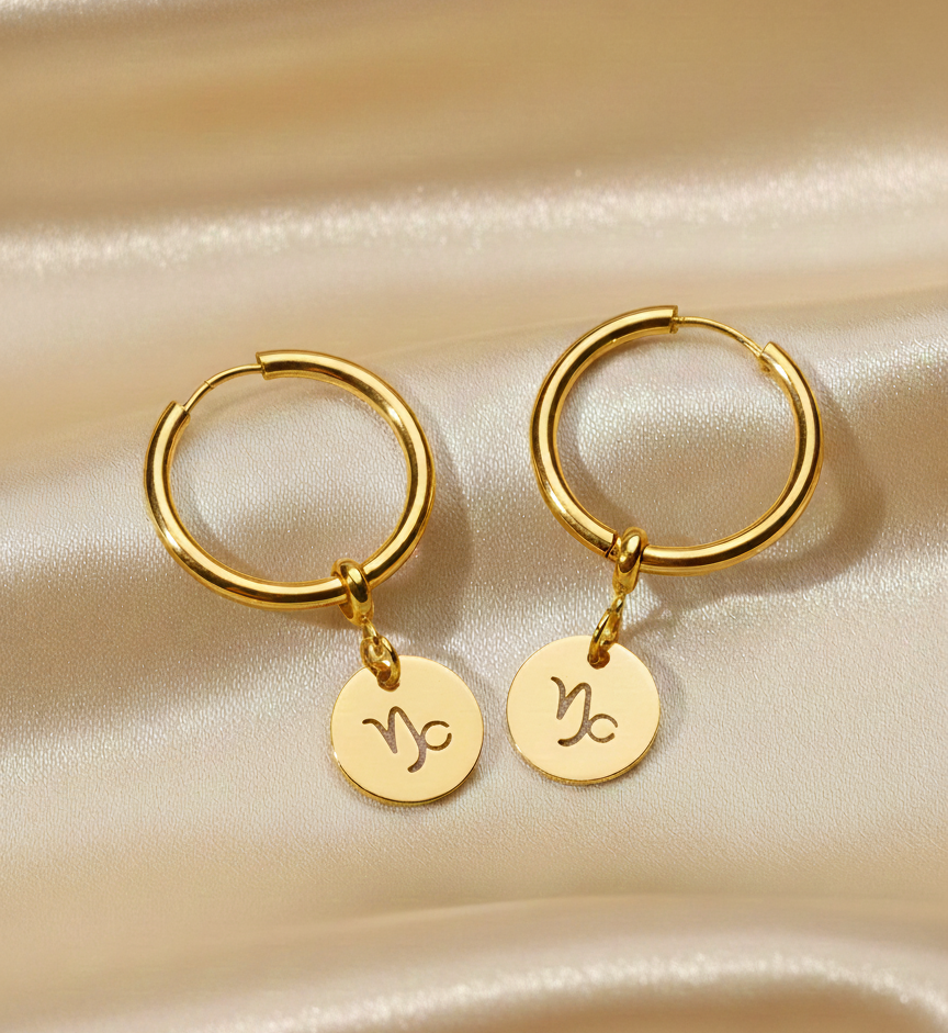 Zodiac Hoop Earrings