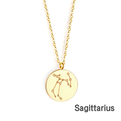 Zodiac Constellation Coin Necklace