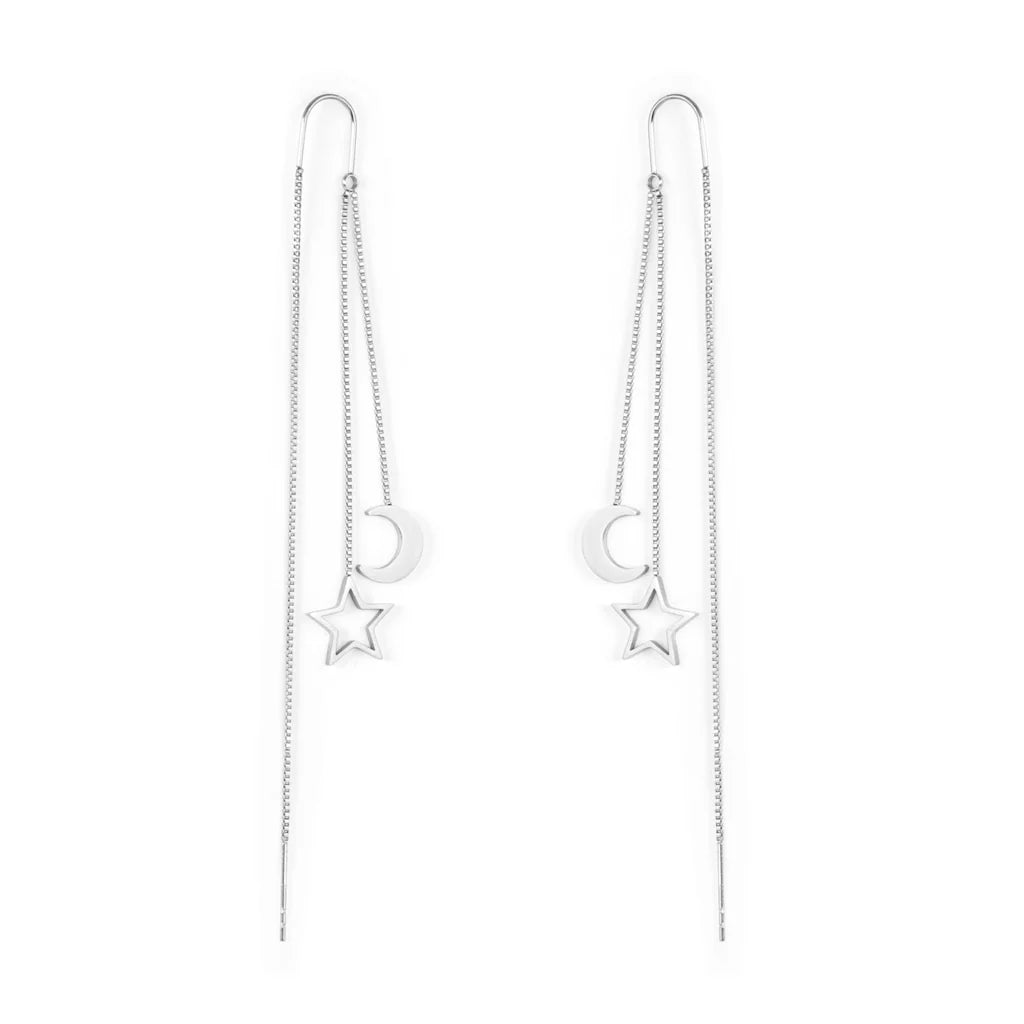 Dangle Moon & Star Threading Earring