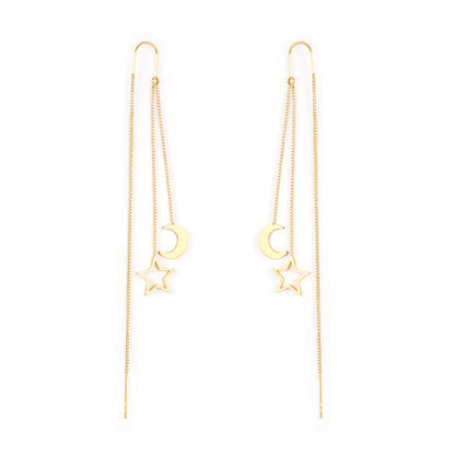Dangle Moon & Star Threading Earring