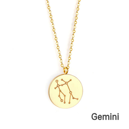 Zodiac Constellation Coin Necklace