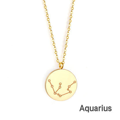 Zodiac Constellation Coin Necklace