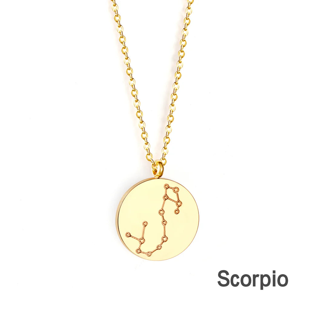 Zodiac Constellation Coin Necklace