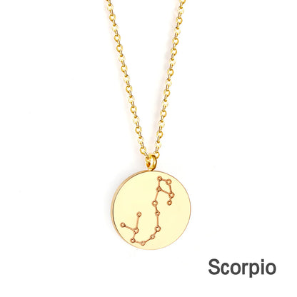 Zodiac Constellation Coin Necklace