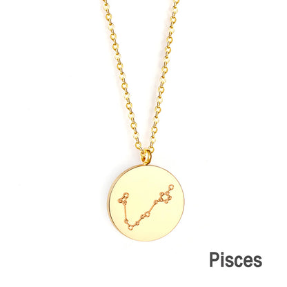 Zodiac Constellation Coin Necklace