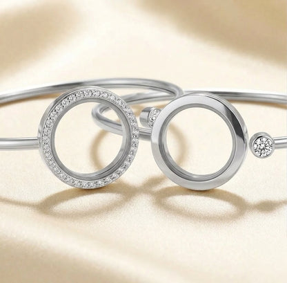 316L Stainless Steel Floating Locket Bangle: Wear your heart on your wrist ❤️