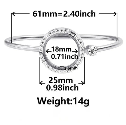 316L Stainless Steel Floating Locket Bangle: Wear your heart on your wrist ❤️