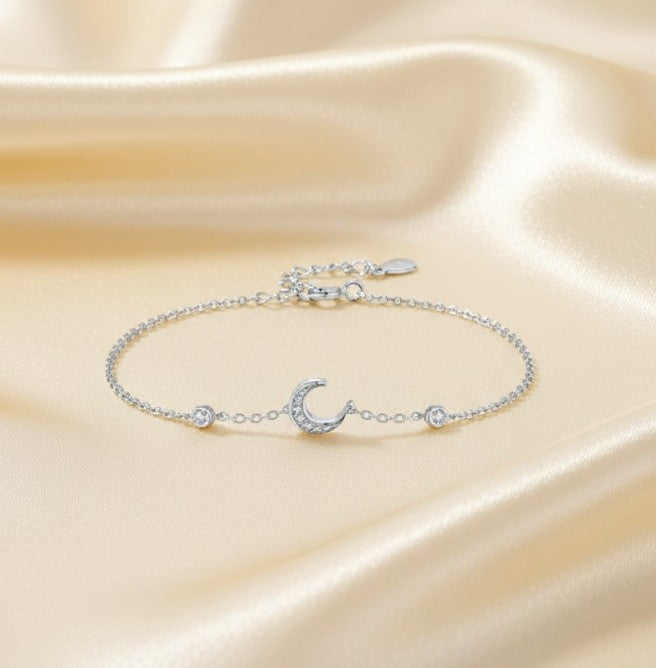 Sparkling CZ Moon Bracelet