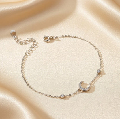 Sparkling CZ Moon Bracelet
